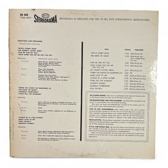 Chuck Sagle & His Orchestra – Ping Pong Percussion (Epic StereOrama BN 568) – LP - Picture 3 of 4